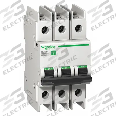 SCHNEIDER Miniature Circuit Breaker: 4 A Amps, 14kA at 120/240V AC, Screw Clamp - C-Curve, 3-Pole UL489 DIN Rail-Mount Miniature Circuit Breakers