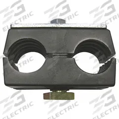 BEHRINGER PIPE SYSTEMS Vibration-Dampening Beta Clamp: Ribbed Bore, Steel Clamp, For 2 Lines (MPN R0T5150-PP)