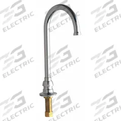 CHICAGO FAUCETS Spout: Spout, Gooseneck, Swivel Spout, Brass, Polished Chrome, Laminar, UNEF (MPN 626-ABCP). Key specifications — Includes: Mounting Hardware; Product Type: Spout; Spout Style: Swivel; Body Material: Brass; Color/Finish: Polished Chrome; Brand: CHICAGO FAUCETS.