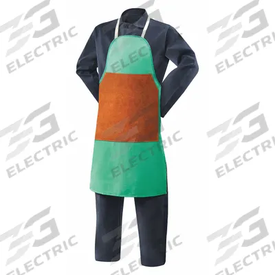STEINER Welding Apron: Bib Apron, 36 in Lg, Green, Cotton, 12 oz Fabric Wt, Ties - Welding Bib Aprons