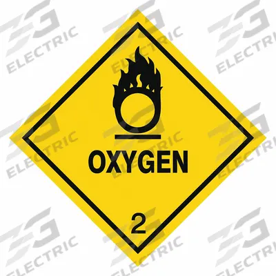 STRANCO Container Label: Oxygen, 4 in x 4 in, 4 in Label Ht, 4 in Label Wd, Paper - Class 2: Gases