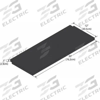 INSTOCK Notched Shelf: 30 in Overall Lg, 12 in Overall Wd, 1 in Overall Ht, Phenolic - Lab Shelves & Components