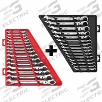 MILWAUKEE Combination Wrench Set: Alloy Steel, Chrome, 30 Tools, Flex, Tray (MPN 48-22-9513,48-22-9413). Key specifications — attr309581: Chrome; attr309580: Alloy Steel; attr309571: No; attr309583: No; attr309587: No; attr324931: MILWAUKEE; attr309569: 8 mm to 22 mm; attr309572: Tray.