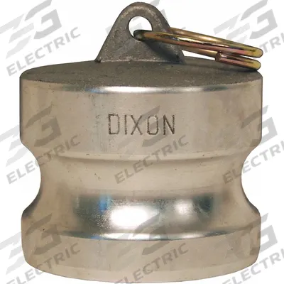 DIXON VALVE & COUPLING Dust Plug: 6 in Coupling Size, 75 psi Max. Working Pressure @ 70 F - Type DP Aluminum Cam & Groove Dust Plugs