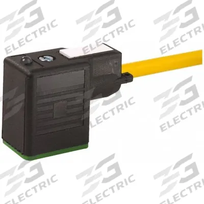 MURRELEKTRONIK Cordset: MSUD BI Female Right Angle x Bare Wire, 3 m Cable Lg, PUR, Yellow - DIN Form Industrial B Solenoid Connector Single-Ended Cordsets