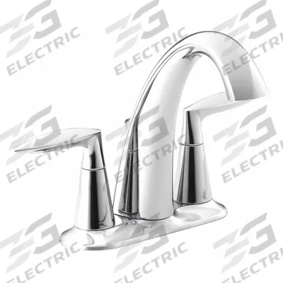 KOHLER Low Arc Bathroom Faucet: Alteo, Brass, Chrome Finish, 1.2 gpm Flow Rate - Centerset Handle Bathroom Faucets