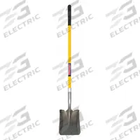 WESTWARD Square Point Shovel: Steel Blade, 14 ga, Straight Handle Type, Fiberglass Handle (MPN 3YU83). Key specifications — Blade Color: Gray; Handle Color: Yellow; Blade Material: Steel.