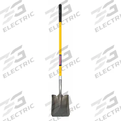 WESTWARD Square Point Shovel: Steel Blade, 14 ga, Straight Handle Type - Square Point Shovels
