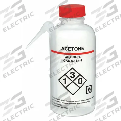 APPROVED VENDOR Wash Bottle: 500 mL, Acetone, Red, Wide, Integrated Spout Spout - Wide Mouthed Integrated Spout Wash Bottles