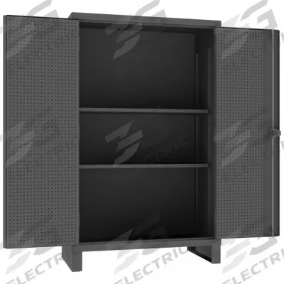 DURHAM MFG Pegboard Cabinet: 48 in x 30 in x 78 in, Swing Handle & Padlock Hasp - Industrial Shelf Cabinets with Pegboards