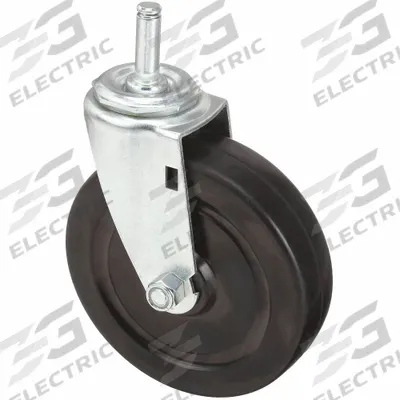 APPROVED VENDOR Stem Caster: Swivel, No Brake, 5 in Wheel Dia., 1 1/4 in Wheel Wd, Rubber - General Purpose Friction-Ring Stem Casters