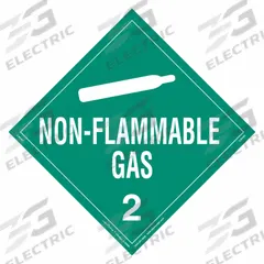 LABELMASTER Non-Flammable Gas Placard: Non-Flammable Gas, 10 3/4 in x 10 3/4 in, Vinyl, 25 PK (MPN Z-RVW3). Key specifications — Brand: LABELMASTER; Message: Non-Flammable Gas.