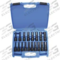 WESTWARD Impact Socket Bit Set: SAE/Metric, 1/2 in Drive Size, 18 Pieces, Fixed Insert, Hex Tip (MPN 4PRH3). Key specifications — attr1204730: Fixed Insert; attr1228046: 1/2 in; attr1204738: WESTWARD; attr1225719: 1/4 in to 3/4 in.
