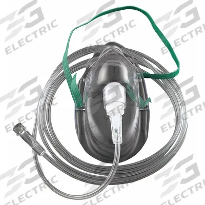 MEDSOURCE Oxygen Mask: 25 lpm Flow Rate - Max, 0 lpm Flow Rate - Min, PVC - Medium-Concentration Oxygen Masks
