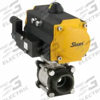 SHARPE Pneumatically Actuated Two-Way Ball Valve: 3/4 in Size, Carbon Steel, FNPT x FNPT (MPN 4353003800). Key specifications — Brand: SHARPE; Pilot Solenoid Voltage: Not Included.
