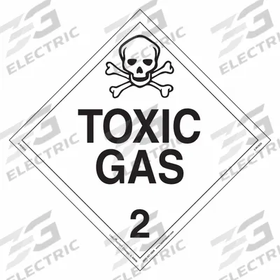 LABELMASTER Toxic Gas Placard: Toxic Gas, 10 3/4 in x 10 3/4 in, 10 3/4 in Label Ht - Class 2: Gases