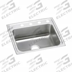 JUST MANUFACTURING Bowl Drop-In Sink: 25 in Overall Lg, 21 1/4 in Overall Wd, 4 1/2 in Bowl Dp (MPN SLADA2125A454-J). Key specifications — Brand: JUST MANUFACTURING; Color Family: Silver/Gray.