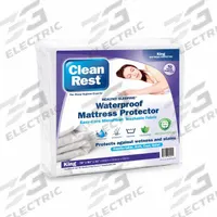 CLEANREST Mattress/Box Spring Protector: King, 80 in Overall Lg, 78 in Overall Wd, White, Waterproof (MPN 845168001212). Key specifications — Brand: CLEANREST; Cover Material: Polyurethane; Mattress Pad Material: Polyester Blend; Fabric Weight/Thread Count: 3.39 oz.