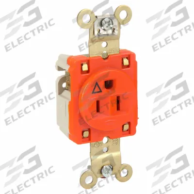 HUBBELL Receptacle: Single, 5-15, Orange, 125V AC, 15 A, 2 Pole / 3 Wire (MPN IG5261) - General Purpose Receptacles