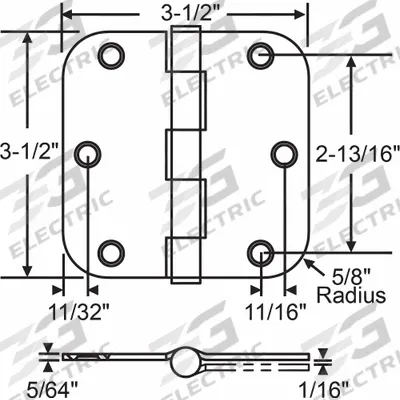 APPROVED VENDOR Butt Hinge: Steel, Full Mortise, 3 1/2 in Leaf Wd - Full Mortise-Mount Butt Hinges
