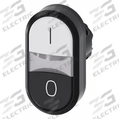 SIEMENS Multihead Operator: Illuminated, 2 Button, Extended/Flush Profile, 22 mm Mounting Size (MPN 3SU1001-3AB61-0AK0). Key specifications — Brand: SIEMENS; Action: Momentary/Momentary; Series: 3SU; Push Button Material Type: Non-Metallic.
