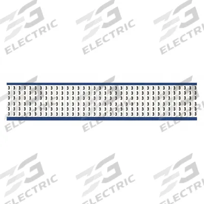 BRADY Wire Marker: 3, Black on White, 900 Labels, Vinyl Cloth, -40°F to 176°F - Preprinted Wire Marking Label Sheets