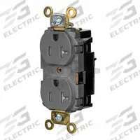 HUBBELL Receptacle: Duplex, 5-20, Gray, 125V AC, 20 A, 2 Pole / 3 Wire (MPN HBL5362STGYTR)