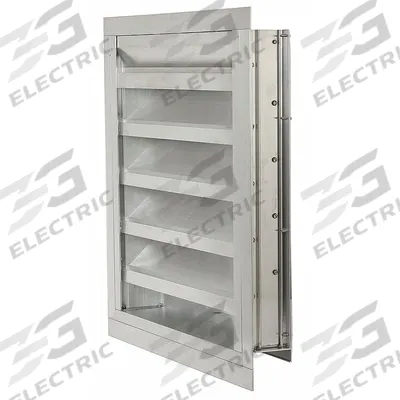 Dayton 39"H 27"W Drnbl Extrd Alu Combo Dmpr: Flanged, 35 1/2 in H, 23 1/2 in W - Combination Dampers & Louvers with Drainable Blades