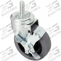 APPROVED VENDOR Stem Caster: Inch, Swivel, 4 in Wheel Dia., 1 1/4 in Wheel Wd, 5 in Mounting Ht (MPN P12S-PRP040B-ST1-WB-EL). Key specifications — Brand: APPROVED VENDOR; Thread Size: 1/2"-13; Roll Up: Swivel with Brake.