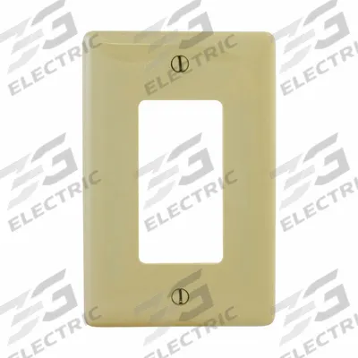 HUBBELL Wall Plate: Decorator-Rocker, 1 Gang, Ivory - General Purpose Wall Plates