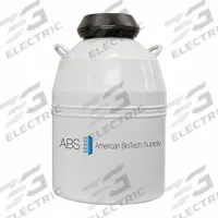 AMERICAN BIOTECH SUPPLY Cryogenic Canister: 33 L Capacity, 18 1/4 in Overall Dia, 26 in Overall Ht (MPN ABS ET 33). Key specifications — Brand: AMERICAN BIOTECH SUPPLY; Material: Aluminum; Includes: LN2 Measuring Ruler.