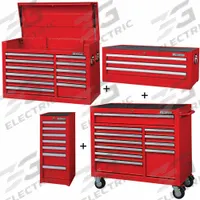 WESTWARD Rolling Cabinet Kit: 32 Drawers, Heavy Duty, Keyed, 57 1/2 in W x 19 in D x 82 3/4 in H (MPN 361LP0). Key specifications — attr1116680: Red; attr1116684: Ball Bearing; attr1116690: WESTWARD; attr1116659: Keyed; attr1116661: Rolling Tool Cabinet 42 in W x 19 in D x 39-7/8 in H.