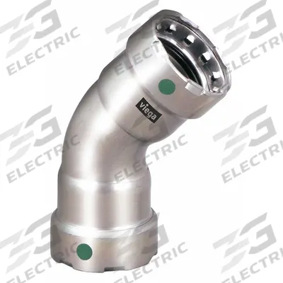 VIEGA MEGAPRESS Crimp Elbow Fitting: 1 in Pipe x 1 in Pipe Size, Press-fit x Press-fit - Potable Water Stainless Steel Press Fittings