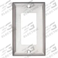 HUBBELL Wall Plate: Decorator-Rocker, 1 Gang, Silver, Std Size (MPN SS26). Key specifications — Brand: HUBBELL; Material: Stainless Steel.