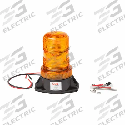 GROTE Strobe Light: Strobe, Amber, 2 3/4 in Overall Wd, 5 1/2 in Overall Ht, Incandescent - Vehicle Strobes