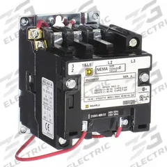 SQUARE D NEMA Magnetic Contactor: Non-Reversing, 3 Poles, NEMA Size 0, 18 A, 240V AC (MPN 8502SBO2V03). Key specifications — Brand: SQUARE D.