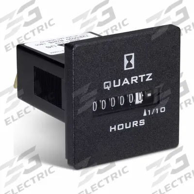 TRUMETER Hour Meter: Hour Meters, Front Panel Mounting, Analog, 1 7/8 in x 1 7/8 in