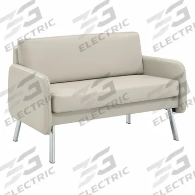 OFFICE STAR PRODUCTS Sofa: Beige, Beige, Faux Leather, Metal, 42 1/2 in Seat Wd - Loveseats