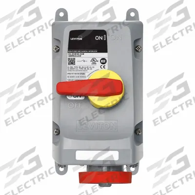LEVITON Mechanical Interlock: 480V AC, Three Phase, 20 A, 3 Pole - Washdown-Rated Interlocks