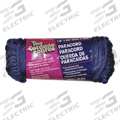 APPROVED VENDOR General Purpose Utility Rope: Braid, 1/8 in Dia, 20 lb Working Load Limit - Non-Conductive Rope
