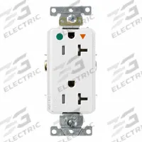 LEVITON Isolated Ground Duplex Receptacle Outlet: Hospital Grade, Duplex, 5-20R, White, 125V AC (MPN DT830-IGW)