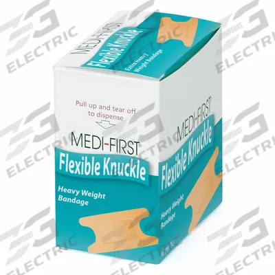 MEDI-FIRST Adhesive Bandage: Strip Bandages, 1 1/2 in Wd, 2 in Lg, Not Metal Detectable