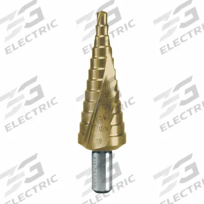 RUKO TOOLS Step Drill Bit: 3/16" to 7/8", TiN-Coated HSS - High-Speed Steel Step Drill Bits