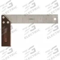 JOHNSON LEVEL Try Square: 4 3/16 in Base Lg, 4 3/16 in x 1 1/2 in, 8 in x 9 1/2 in, Clear, Polished (MPN 1940-0800). Key specifications — attr936133: Etched; attr936134: 1/16 in; attr934763: JOHNSON LEVEL; attr984589: Inch; attr984960: Wood.