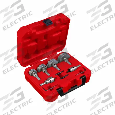 MILWAUKEE Hole Cutter Kit: 8 Pieces, 3/16 in Max. Cutting Dp, Carbide Tipped - Metal-Cutting Hole Cutter Kits