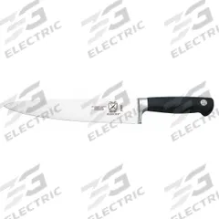 MERCER CUTLERY Chef Knife: Taper Ground Edge, 9 in Overall Lg, Steel Blade, Santoprene Handle, Black (MPN M20609). Key specifications — Sub-brand: Genesis; Brand: MERCER CUTLERY; Blade Material: Steel; Blade Type: Taper Ground Edge; Forged/Stamped: Forged; Handle Color: Black; Handle Material: Santoprene; Knife Type: Chef's Knife.