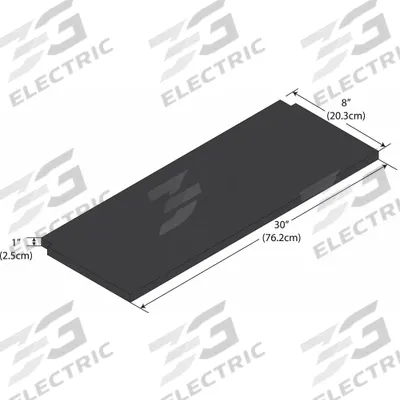 INSTOCK Notched Shelf: 30 in Overall Lg, 8 in Overall Wd, 1 in Overall Ht, Phenolic - Lab Shelves & Components