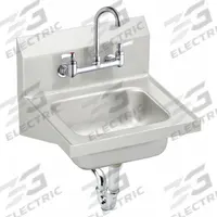 ELKAY Hand Wash Sink Kit: 1 Stations, 6 in Bowl Dp, 12 in Bowl Lg, 9 1/4 in Bowl Wd, Faucet Included (MPN CHS1716C). Key specifications — Includes Side Splash: Side Splash Not Included; Series: Ecommerce Commercial; Brand: ELKAY.