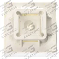 PANDUIT Cable Tie Mounting Base: 0.42 in Slot Wd, 0.09 in Slot Ht, White, 1.5 in Wd, 50 PK (MPN SGABM40-A-L). Key specifications — For Use With: Miniature, Intermediate and Standard Cable Ties; Size: 1.5 in L x 1.5 in W x 0.34 in H; Color: White; Brand: PANDUIT.