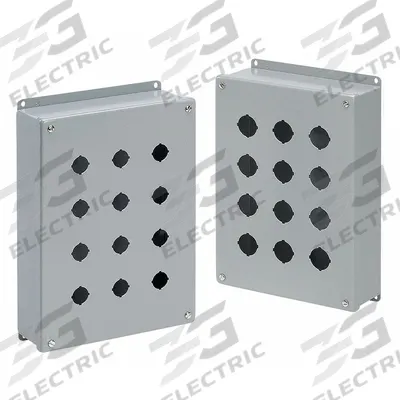 HOFFMAN Push Button Enclosure: 22mm, 4 Holes, Carbon Steel - Enclosures for 22mm Operators